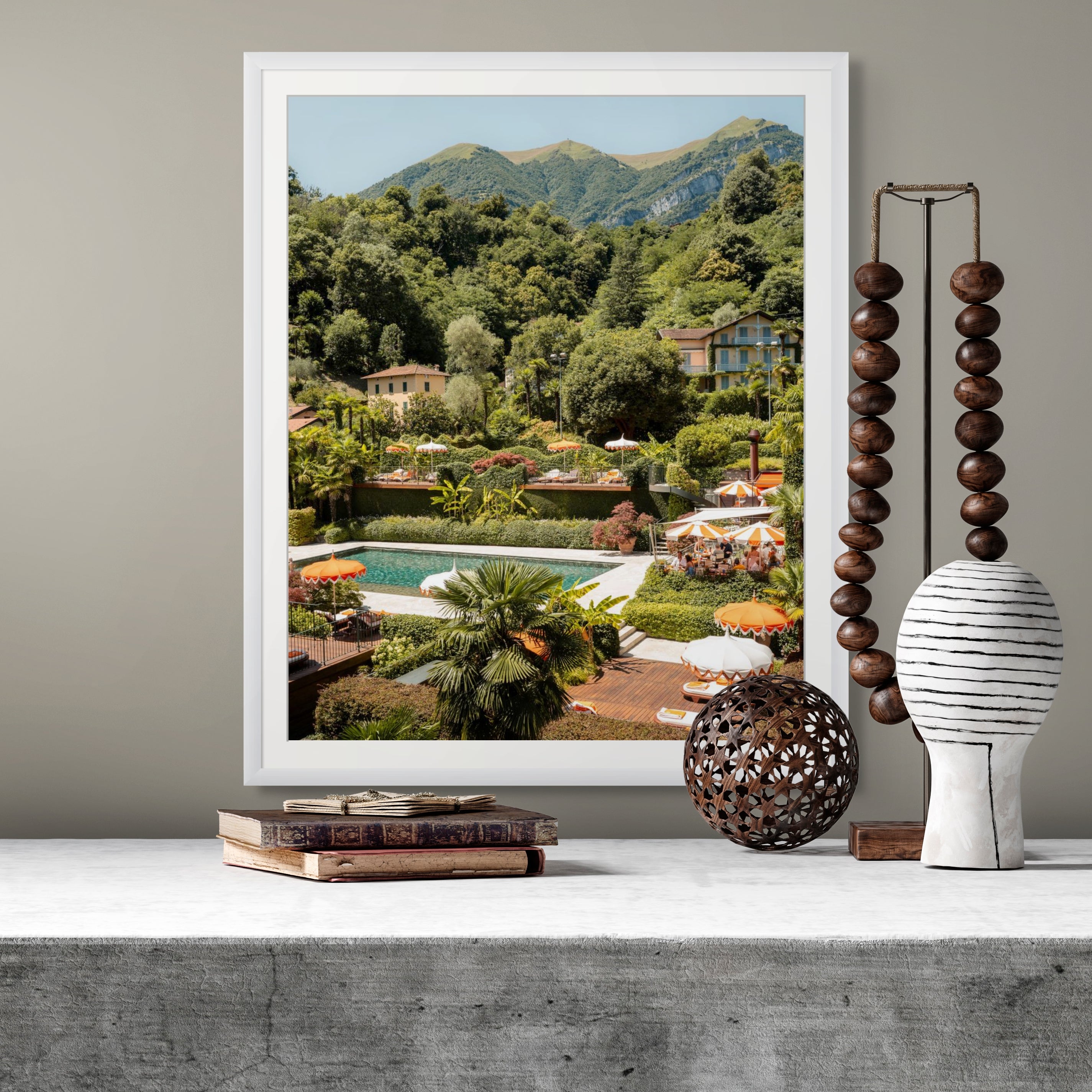 Gardens of Como (Vertical Edition) print in room