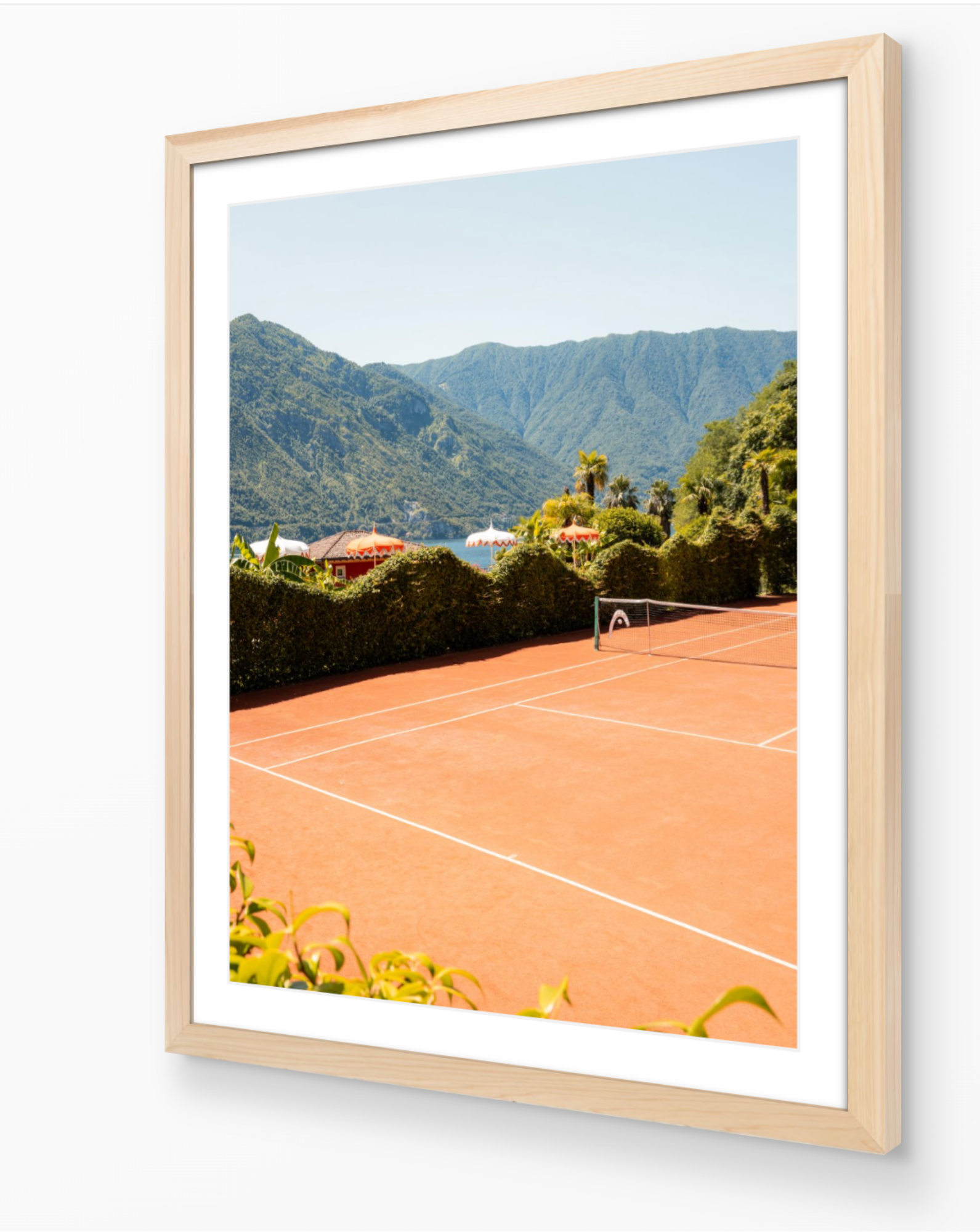 Tremezzo Tennis fine art print in oak frame by Sam Smeaton — Lake Como Italy wall art
