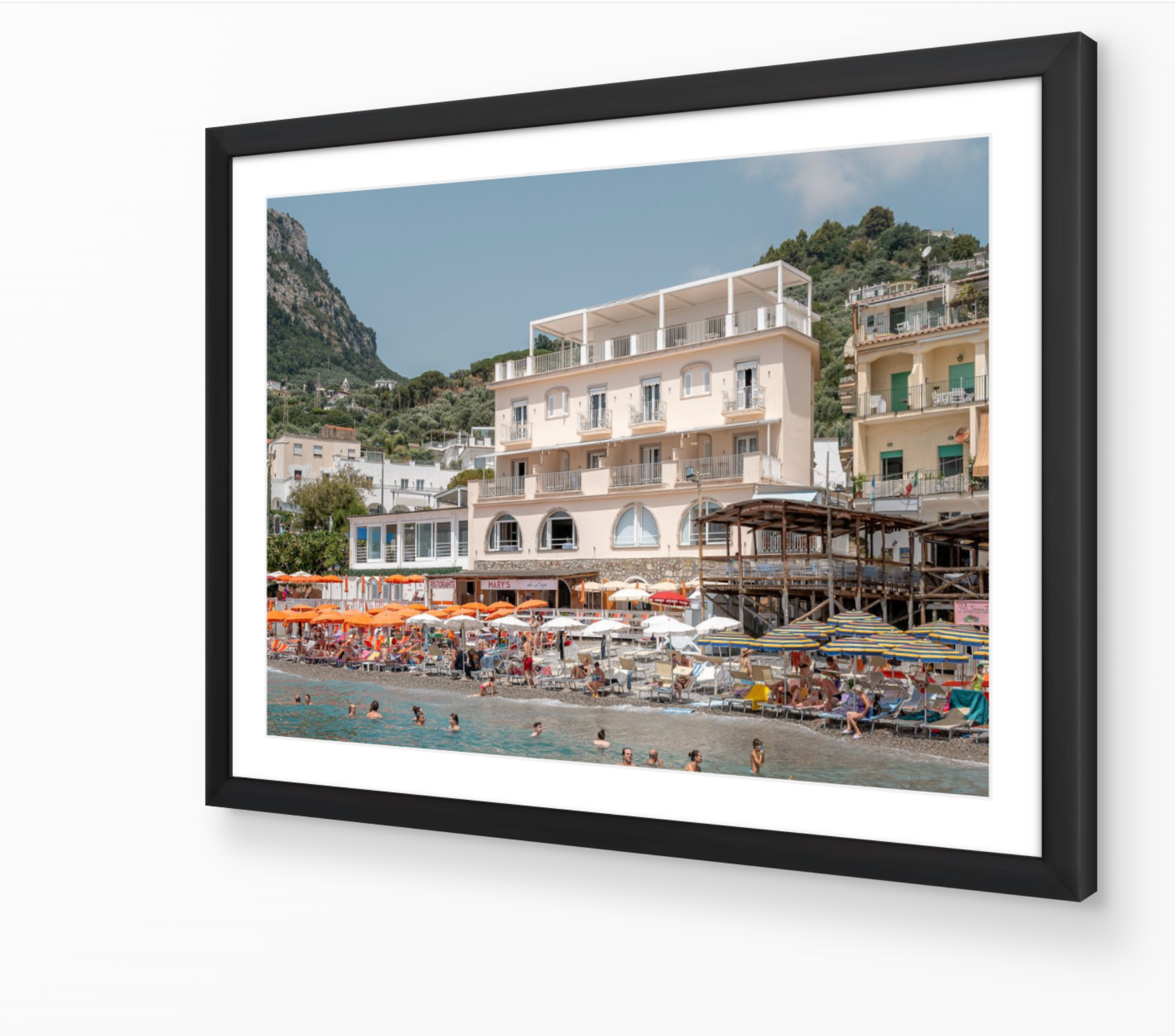 Nerano horizontal fine-art print in black frame by Sam Smeaton — Amalfi Coast Italy wall art