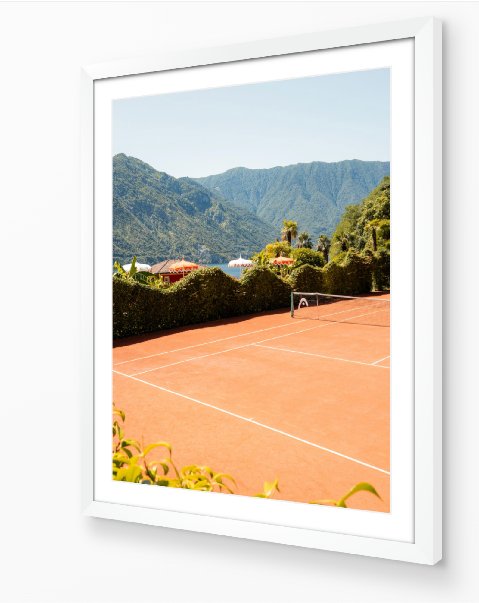 Tremezzo Tennis fine art print in white frame by Sam Smeaton — Lake Como Italy photography