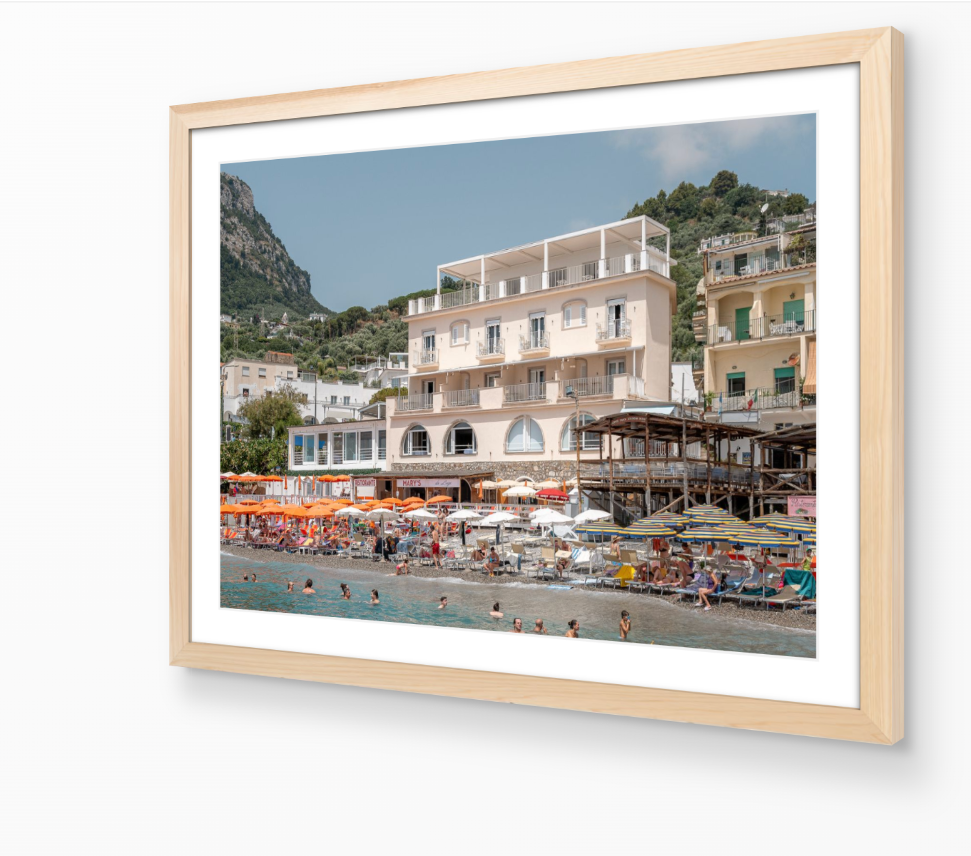Nerano horizontal fine-art print in oak frame by Sam Smeaton — Amalfi Coast Italy wall art