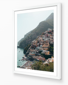 Positano II vertical fine-art print in white frame by Sam Smeaton — Amalfi Coast Italy photography