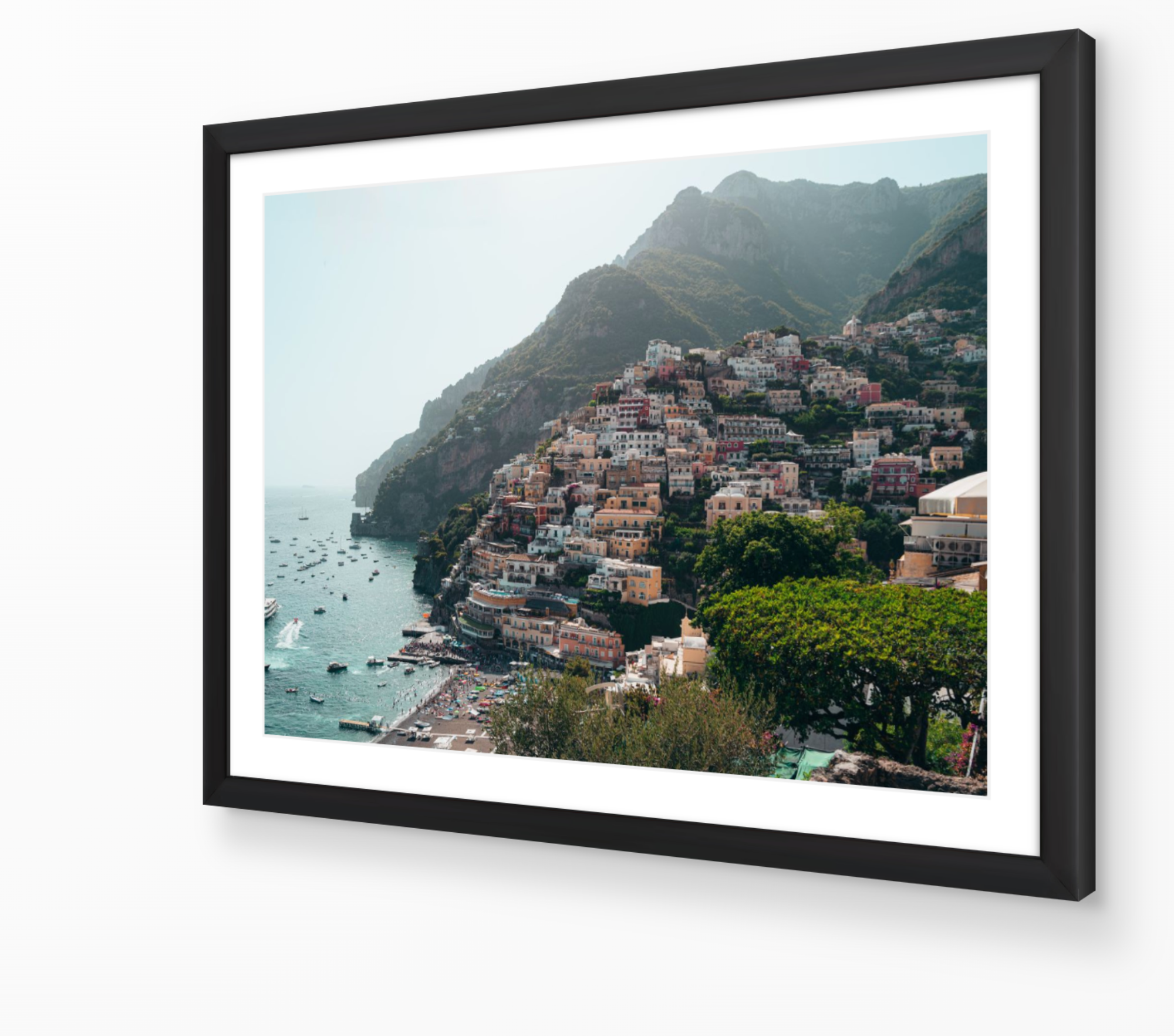 Positano II horizontal fine-art print in black frame by Sam Smeaton — Amalfi Coast Italy wall art