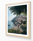 Positano I vertical fine-art print in oak frame by Sam Smeaton — Amalfi Coast Italy wall art