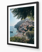 Positano I vertical fine-art print in black frame by Sam Smeaton — Amalfi Coast Italy wall art