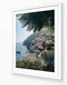 Positano I vertical fine-art print in white frame by Sam Smeaton — Amalfi Coast Italy photography