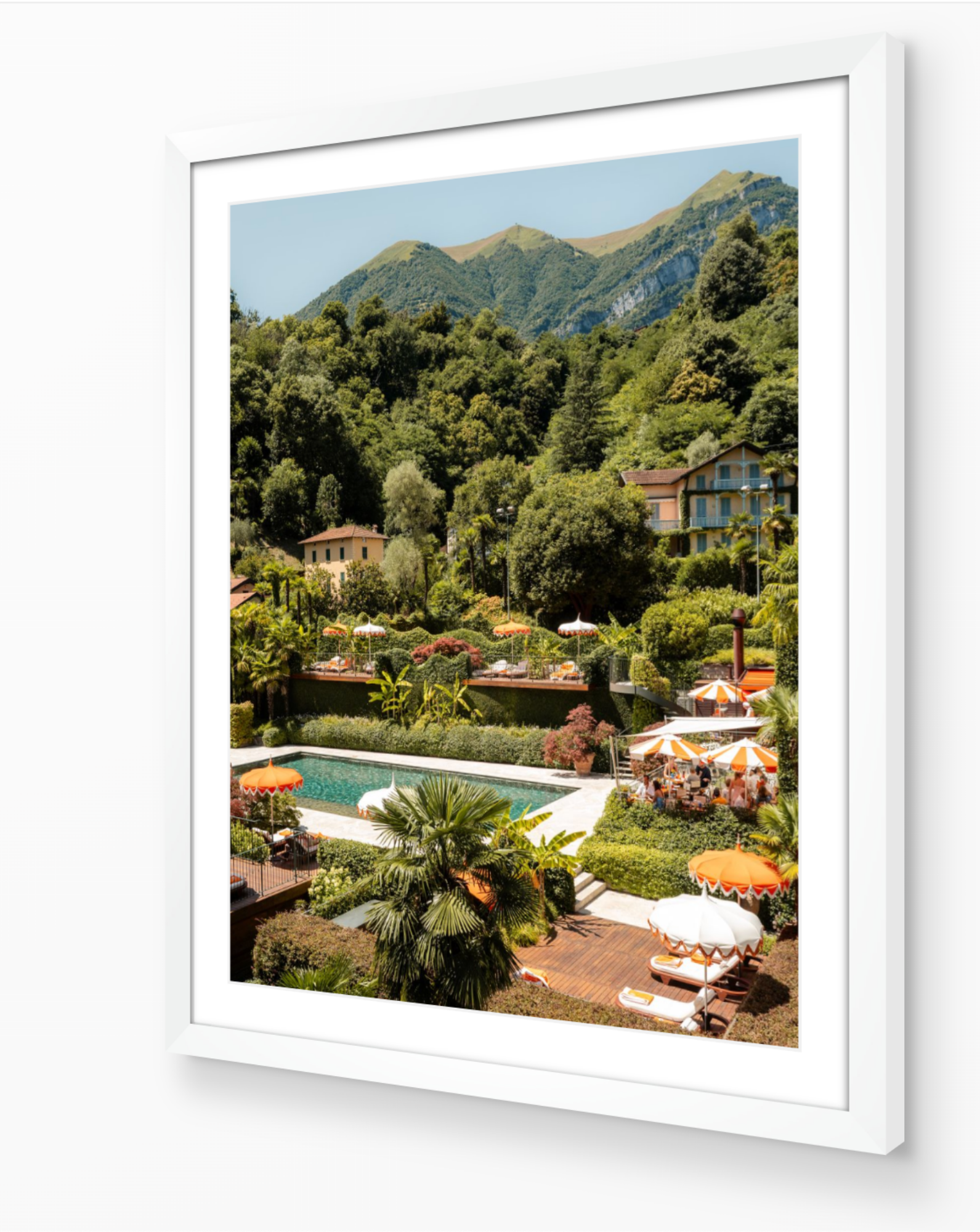 Gardens of Como vertical fine-art print in white frame by Sam Smeaton — Lake Como Italy photography