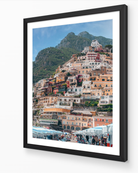 Positano III vertical fine-art print in black frame by Sam Smeaton — Amalfi Coast Italy wall art