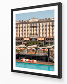 Grand Hotel Tremezzo fine art print in black frame by Sam Smeaton — Lake Como Italy wall art