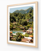 Gardens of Como vertical fine-art print in oak frame by Sam Smeaton — Lake Como Italy wall art