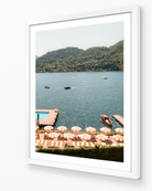 Lakeside Serenity fine art print in white frame by Sam Smeaton — Lake Como Italy photography