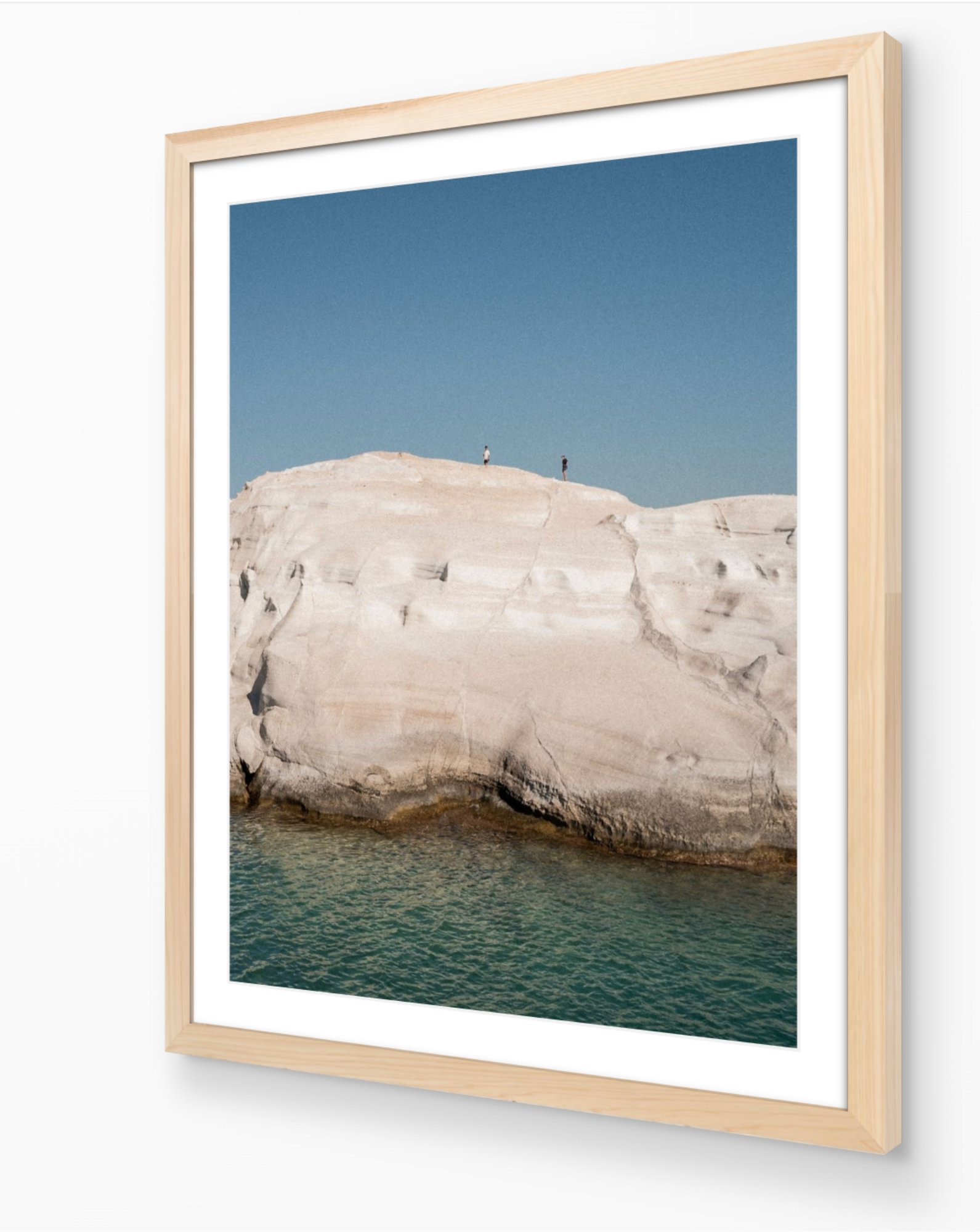 Sarakiniko II – Milos fine-art print in oak frame by Sam Smeaton — fine art coastal photography of Milos’ signature rock formations and soft Aegean tones