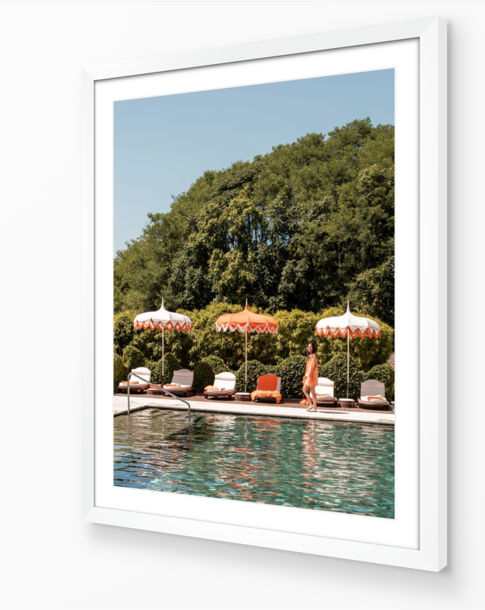 Lady in Orange fine art print in white frame by Sam Smeaton — Lake Como Italy photography