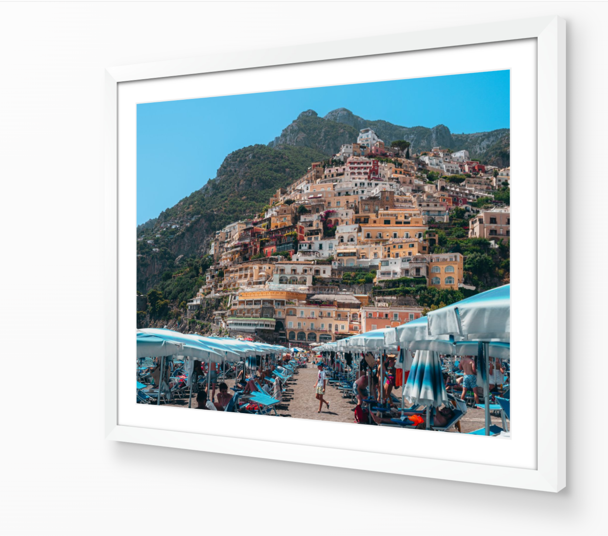Positano III horizontal fine-art print in white frame by Sam Smeaton — Amalfi Coast Italy photography