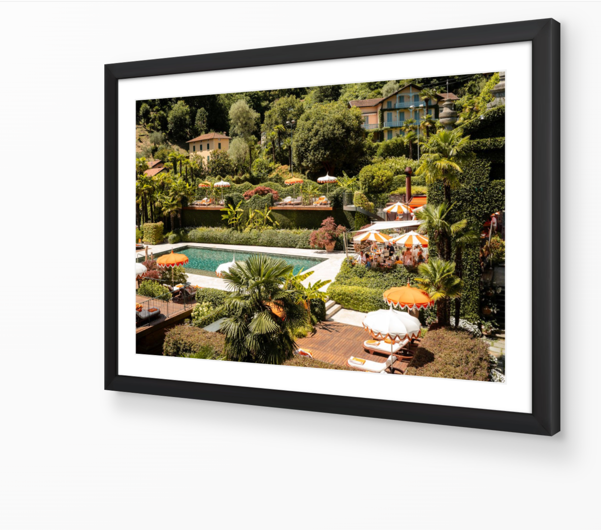 Gardens of Como horizontal fine-art print in black frame by Sam Smeaton — Lake Como Italy wall art