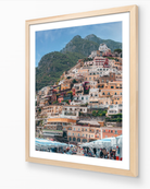 Positano III vertical fine-art print in oak frame by Sam Smeaton — Amalfi Coast Italy wall art