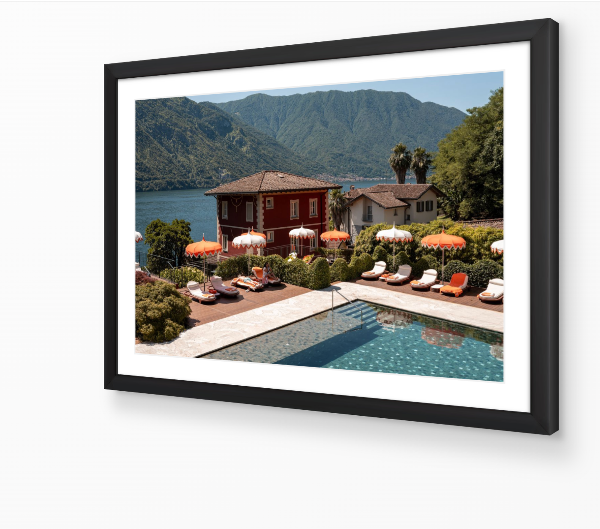 Villa Tremezzo fine art print in black frame by Sam Smeaton — Lake Como Italy wall art