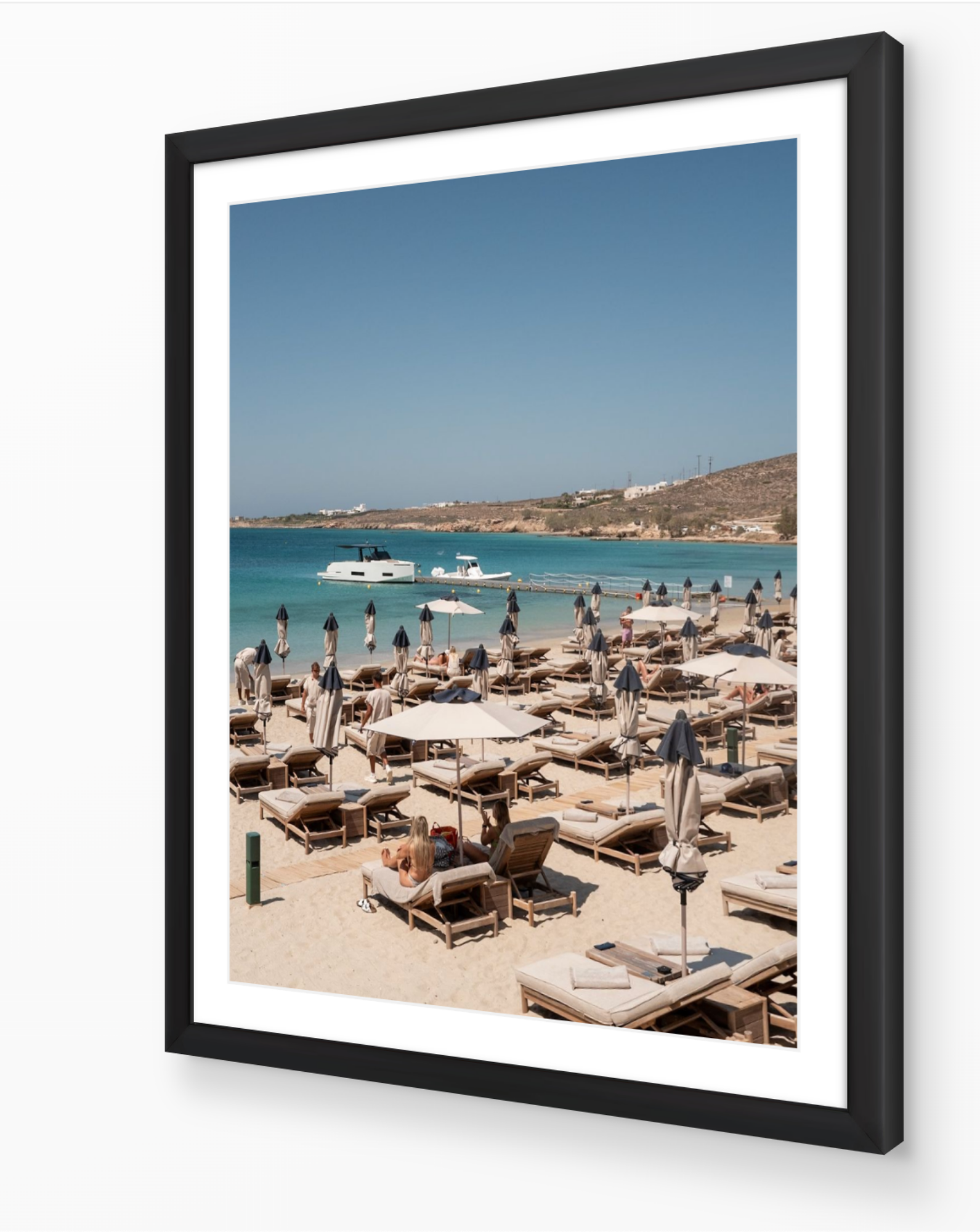 Crios Beach – Paros fine-art print in black frame by Sam Smeaton — Paros Greece coastal wall art