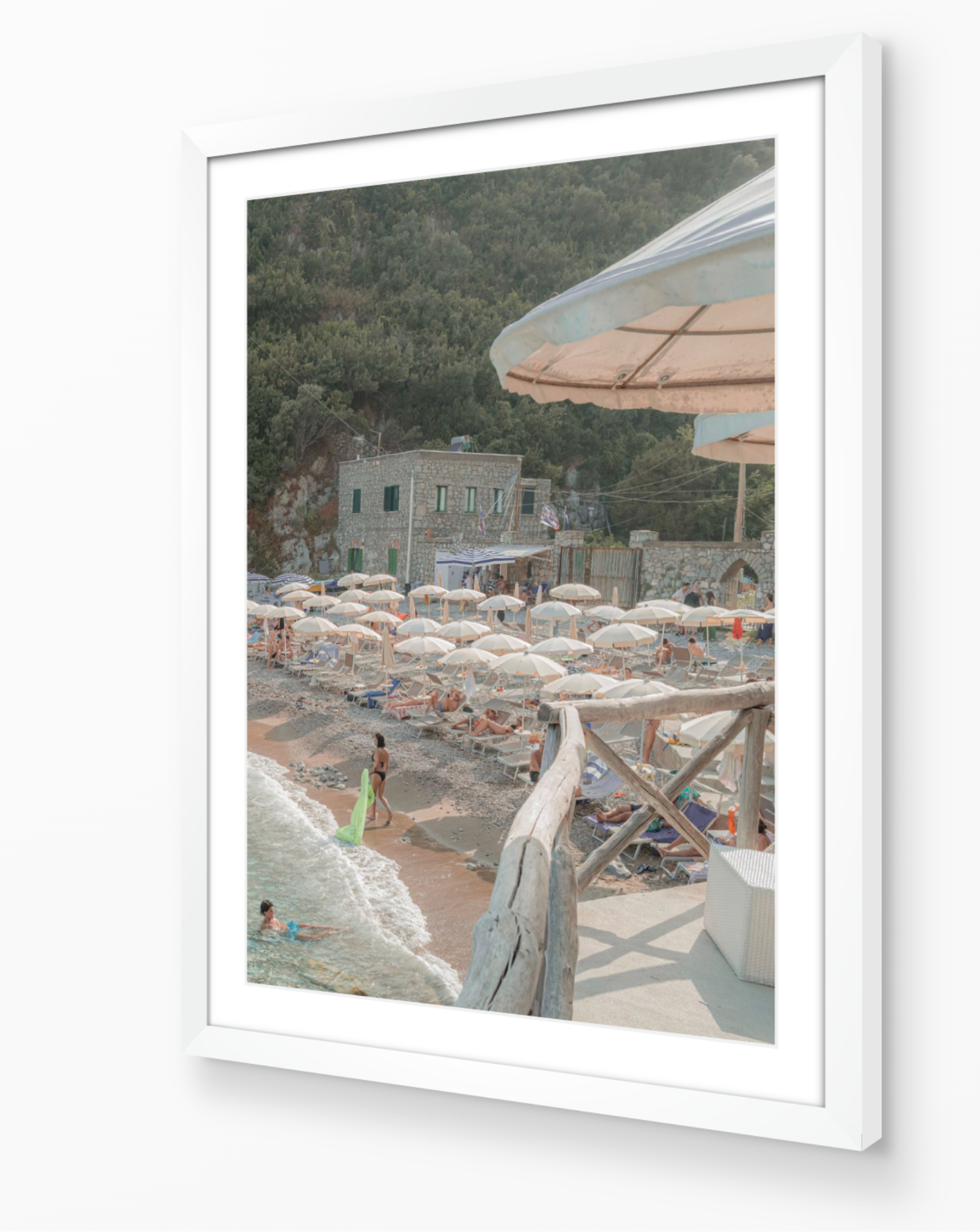 Conca del Sogno vertical fine-art print in white frame by Sam Smeaton — Amalfi Coast Italy photography