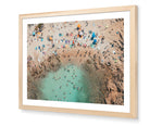 Costa Smeralda fine-art print by Sam Smeaton — crystal-clear Sardinian waters and granite rocks framed in natural oak for warm coastal sophistication.