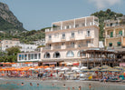 Nerano horizontal fine-art print by Sam Smeaton — Amalfi Coast Italy photography with orange umbrellas