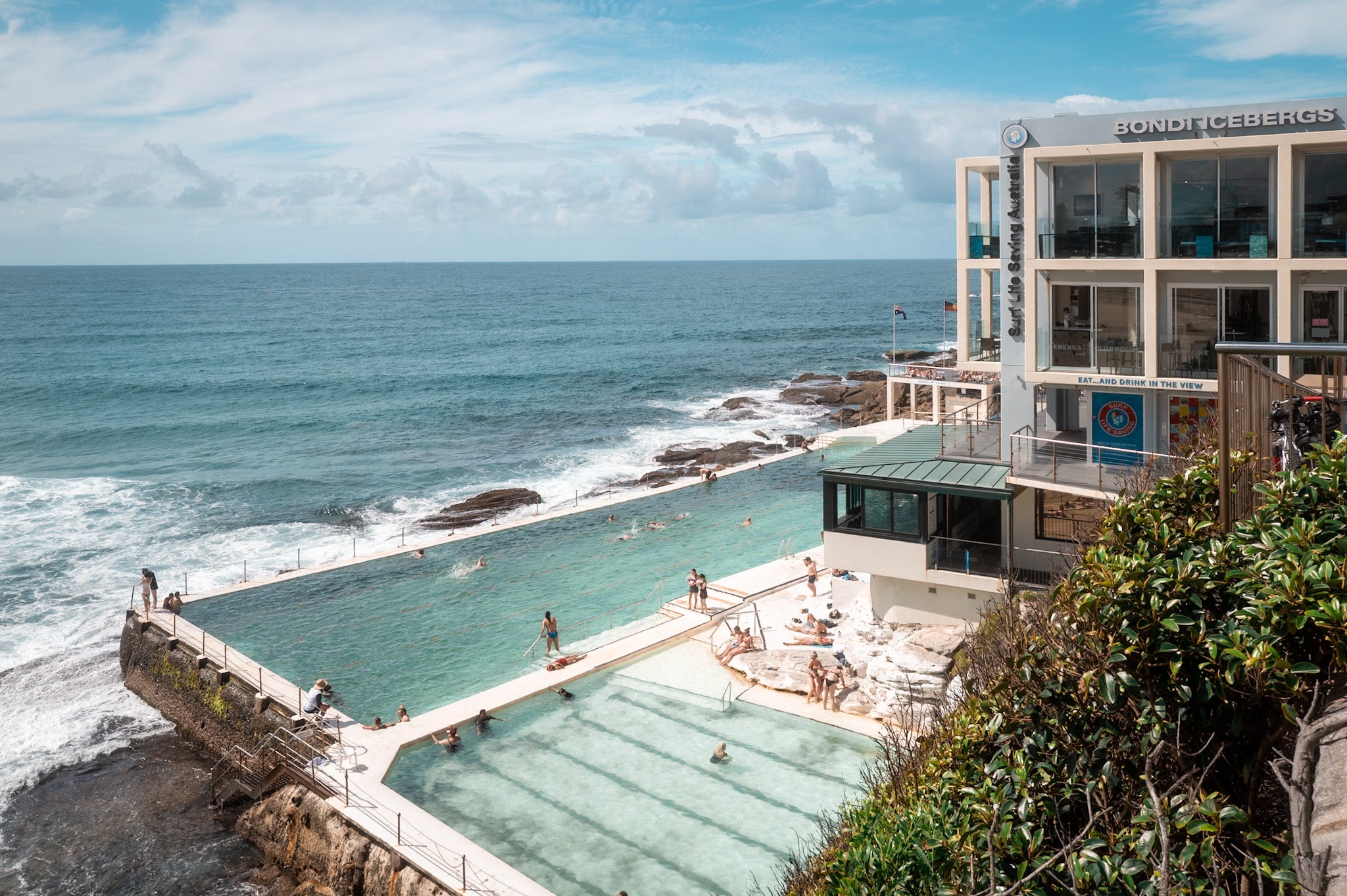 Sydney Icebergs – Bondi Pool fine-art print by Sam Smeaton — turquoise ocean pool overlooking the Pacific with modern white architecture and soft coastal light