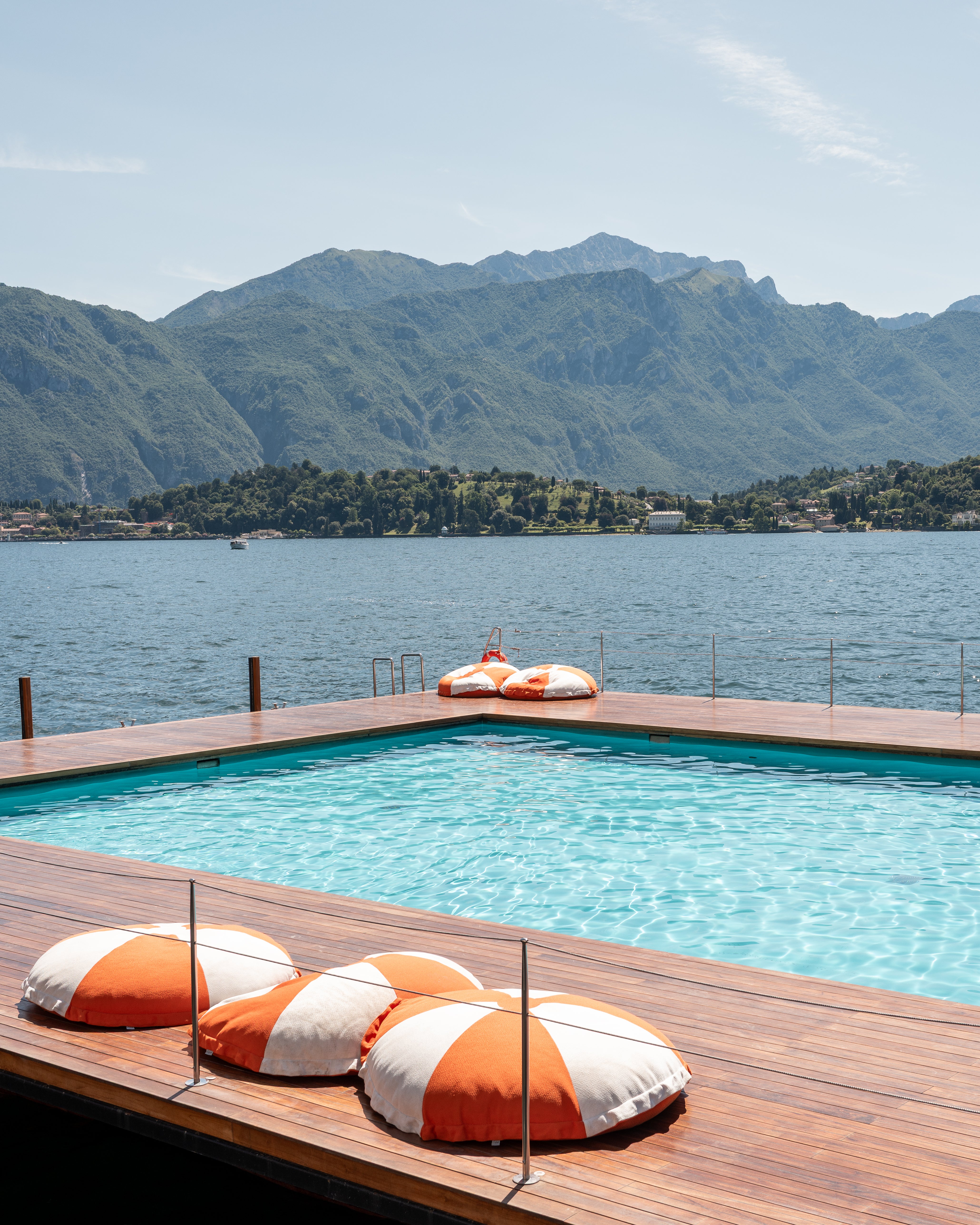 The Floating Pool of Como vertical fine art print by Sam Smeaton — Lake Como Italy photography