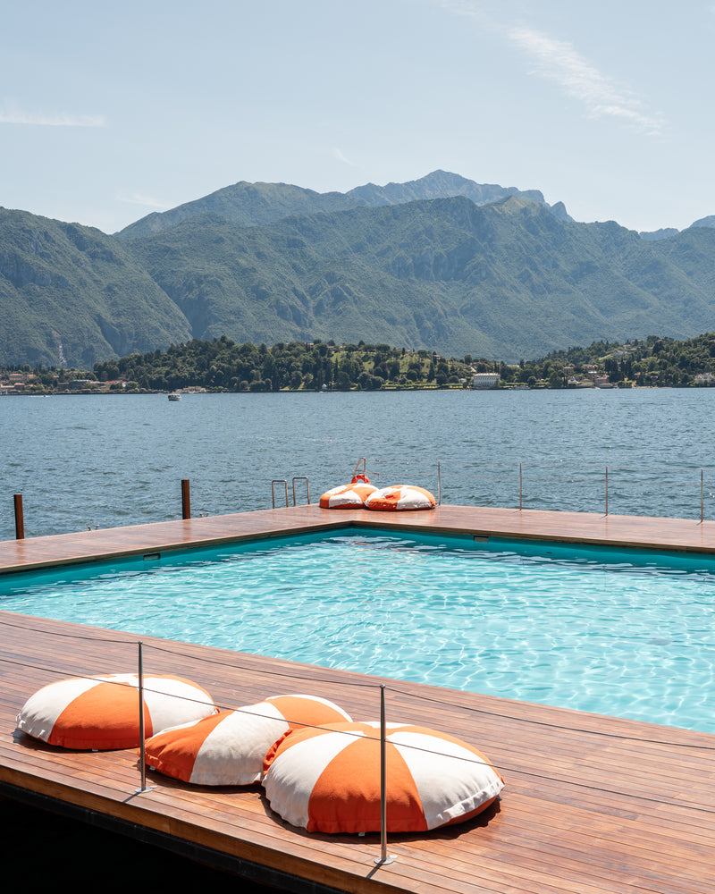 The Floating Pool of Como vertical fine art print by Sam Smeaton — Lake Como Italy photography