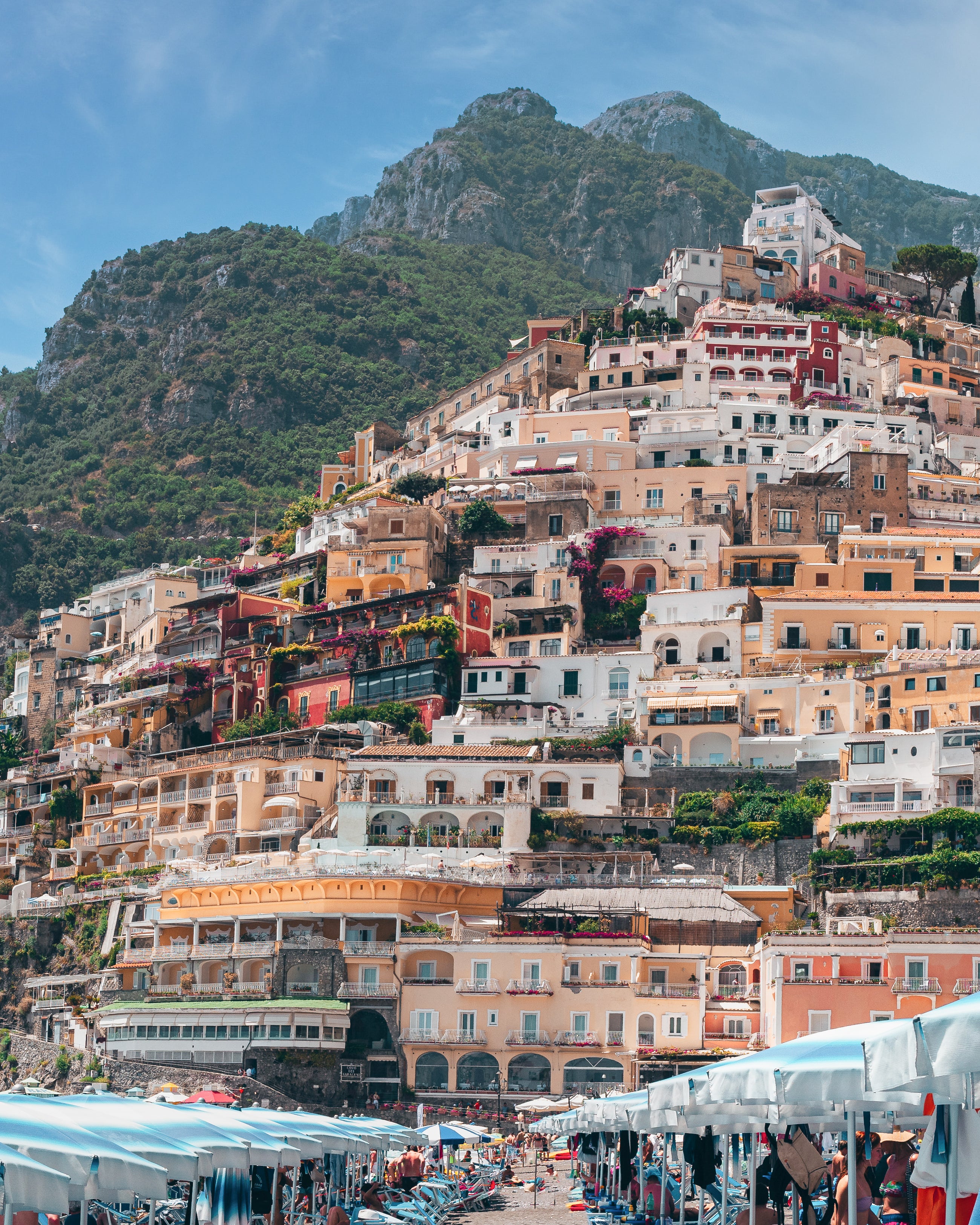 Positano III vertical fine-art print by Sam Smeaton — Amalfi Coast Italy photography with terracotta buildings and Mediterranean charm