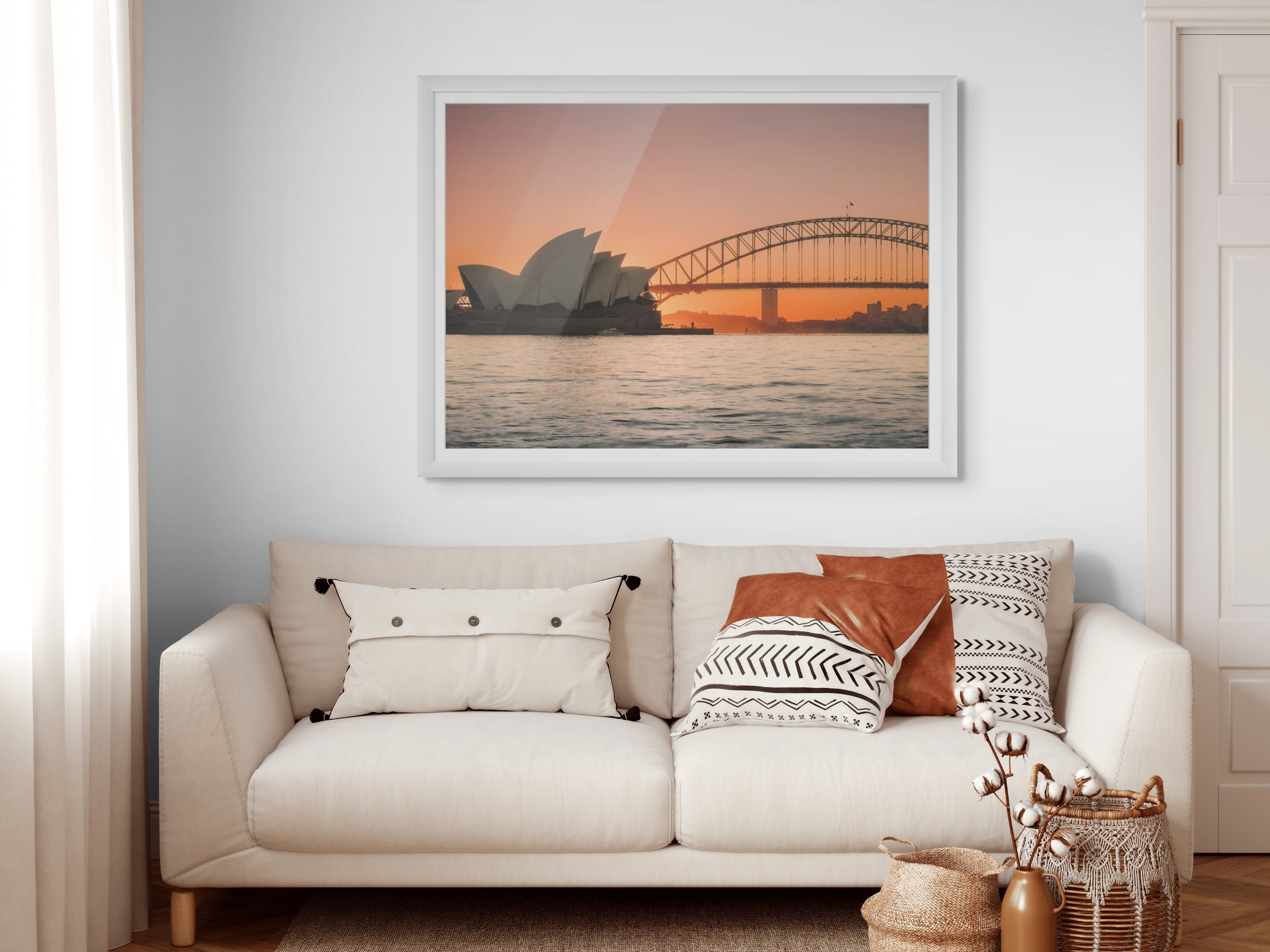 Opera House & Harbour Bridge at Sunset print in  room
