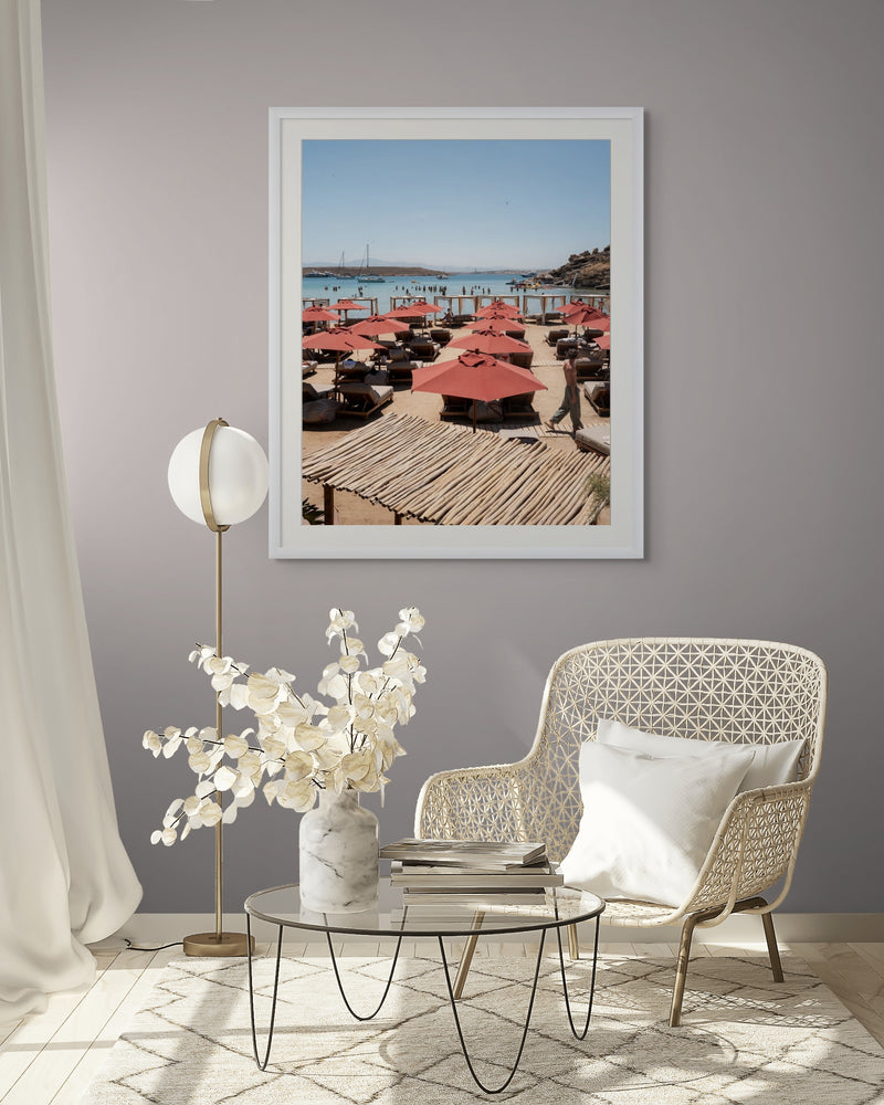Paros Beach Club print in room