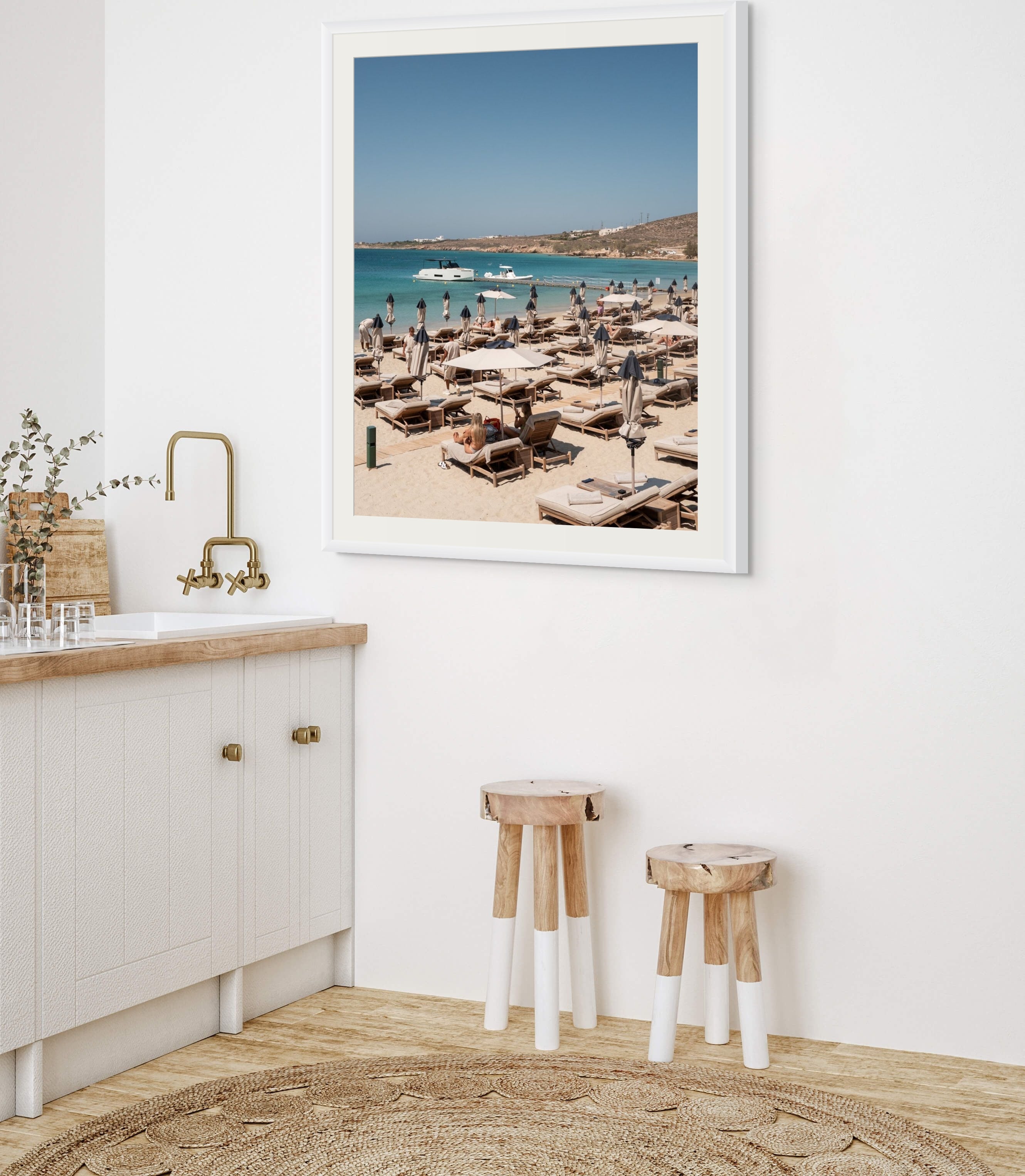 Crios Beach – Paros print in room