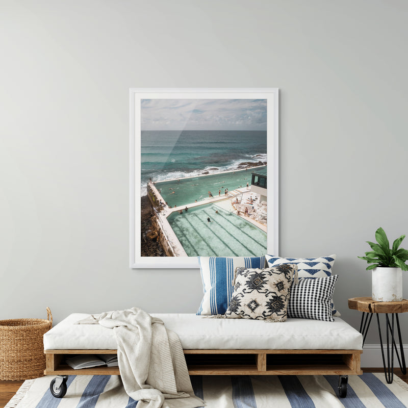 Sydney Icebergs – Bondi Pool (Portrait Edition) Print in room