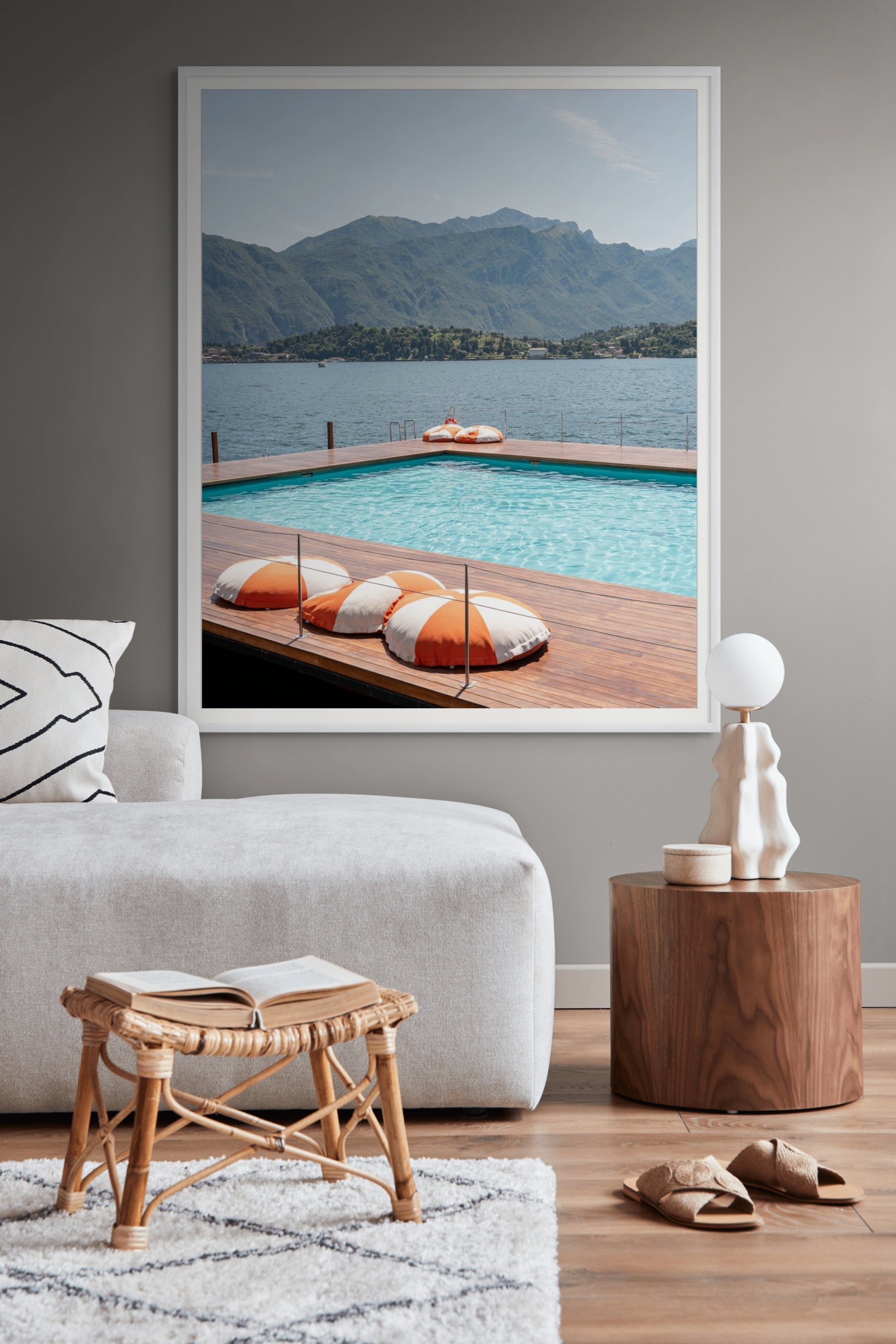 The Floating Pool of Como (Vertical Edition) print in room