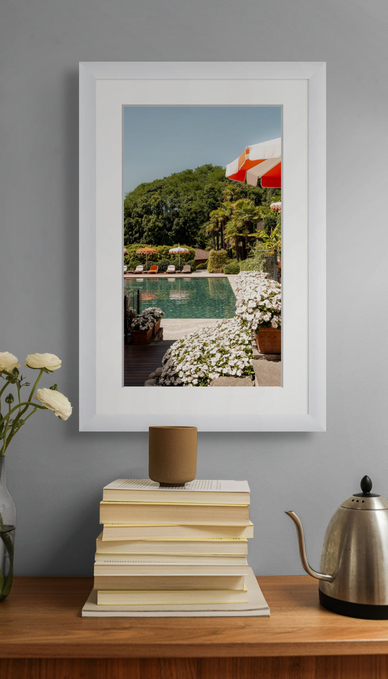 Floral Poolside print in room