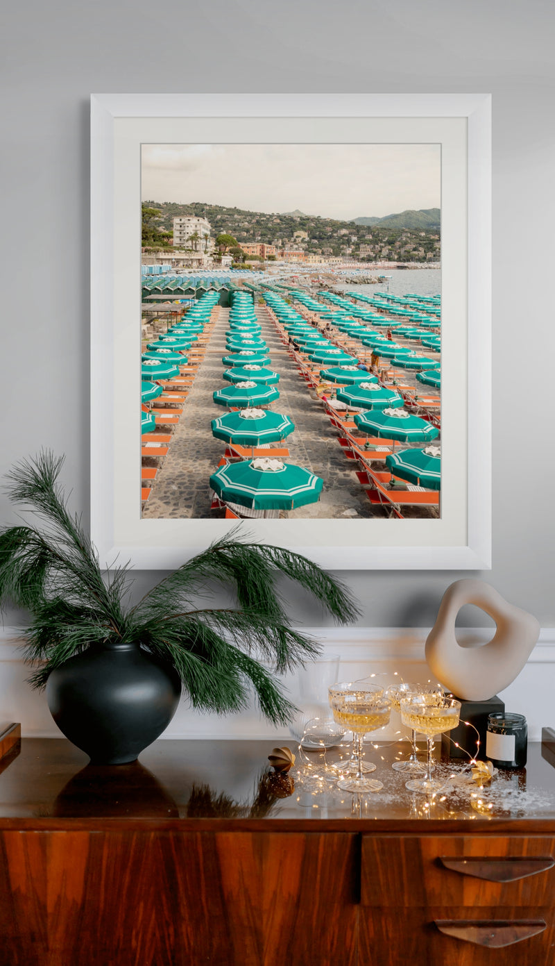 Portofino Beach Club (Vertical Edition) print in room