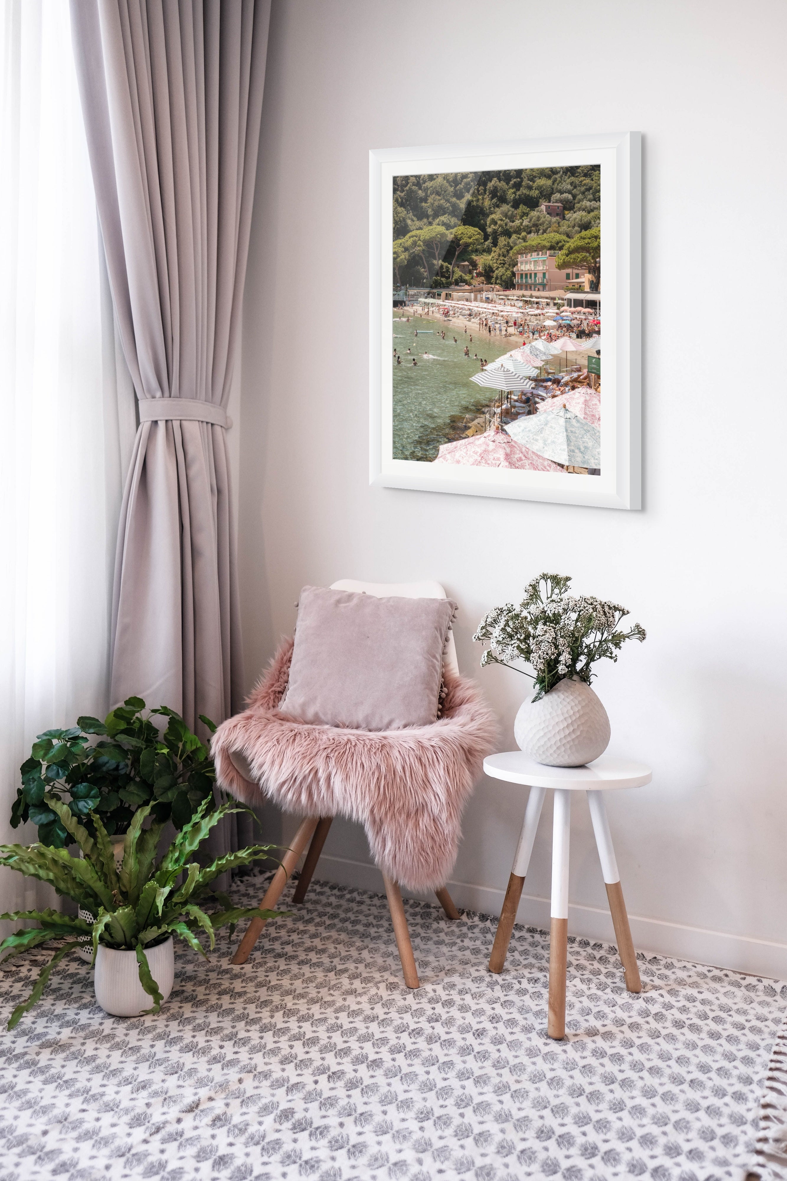 Paraggi Beach – Italian Riviera Print in room