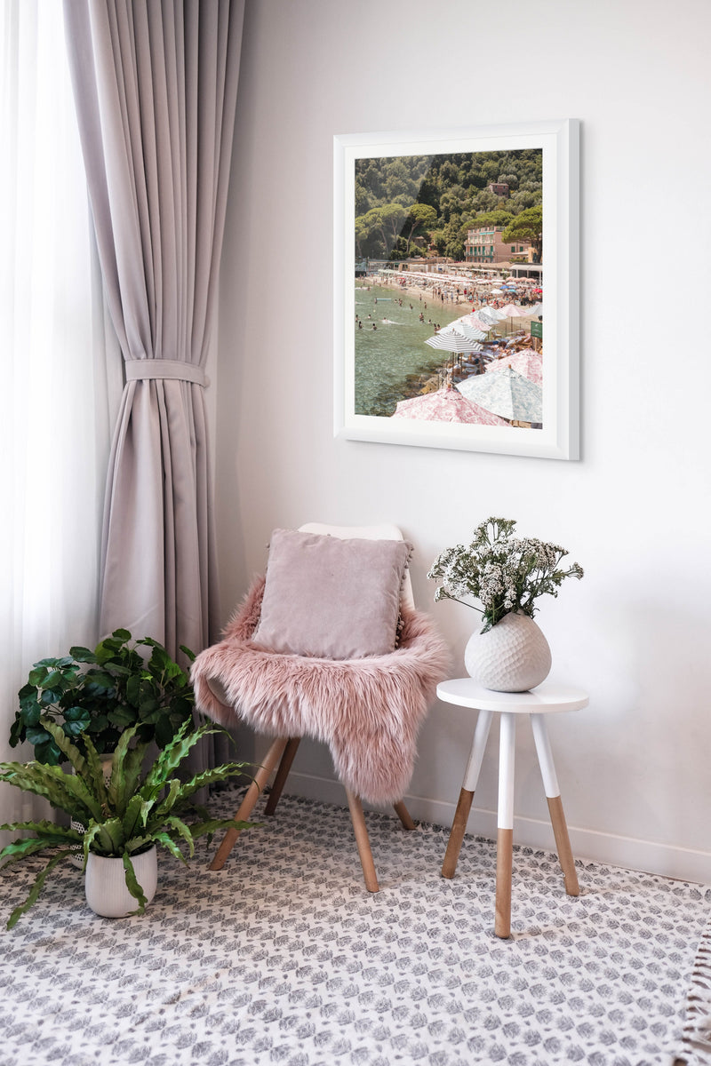 Paraggi Beach – Italian Riviera Print in room